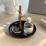 Contemporary Artificial Wood 1pc Entryway Tabletop Storage Tray - Key Jewelry Perfume Holder for Home Room Living Room Office Decor