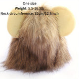 1pc Adjustable Lion Mane Wig Cap for Puppies & Kittens - Cozy Polyester Pet Headgear with Ears - Ideal for Autumn & Winter Photo Shoots, Christmas & New Year Decorations - For Pet Owners - Fun & Festive Pet Accessory - Perfec