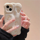 Luxury Glossy iPhone Case - 3D Fritillary Love Heart Cube Solid Color Wave Pattern Soft Silicone - Shockproof for 11 12 13 Pro Max 14 Pro Max 15