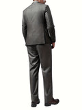 2-Piece Formal Suit Set - Double Breasted Jacket & Matching Dress Pants for Business, Wedding, Party - Classic, Elegant, and Timeless