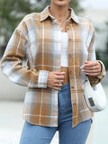 Classic Women's Plaid Print Long Sleeve Button Front Shirt - Casual Chic for Everyday Wear