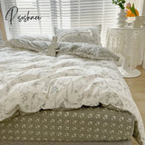 3Pcs 100% Cotton Duvet Cover Set (1*Duvet + 2*Pillowcase Without Core) Fresh Flower Print Bedding