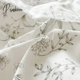 3Pcs 100% Cotton Duvet Cover Set (1*Duvet + 2*Pillowcase Without Core) Fresh Flower Print Bedding