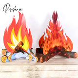 3Pcs Artificial Fire Fake Flame 3D Cardboard Camping Centerpiece Festival Party Decoration