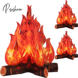 3Pcs Artificial Fire Fake Flame 3D Cardboard Camping Centerpiece Festival Party Decoration