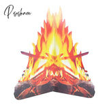 3Pcs Artificial Fire Fake Flame 3D Cardboard Camping Centerpiece Festival Party Decoration