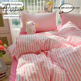 3pcs Polyester Duvet Cover Set (1*Duvet Cover + 2*Pillowcase, Without Core), Strupe Print Bedding Set, Soft Comfortable