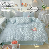 3pcs Soft Duvet Cover Set (1*Duvet Cover + 2*Pillowcase, Without Core), Bubble grid Print Bedding Set, Soft Comfortable