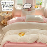 3pcs Soft Duvet Cover Set (1*Duvet Cover + 2*Pillowcase, Without Core), Bubble grid Print Bedding Set, Soft Comfortable