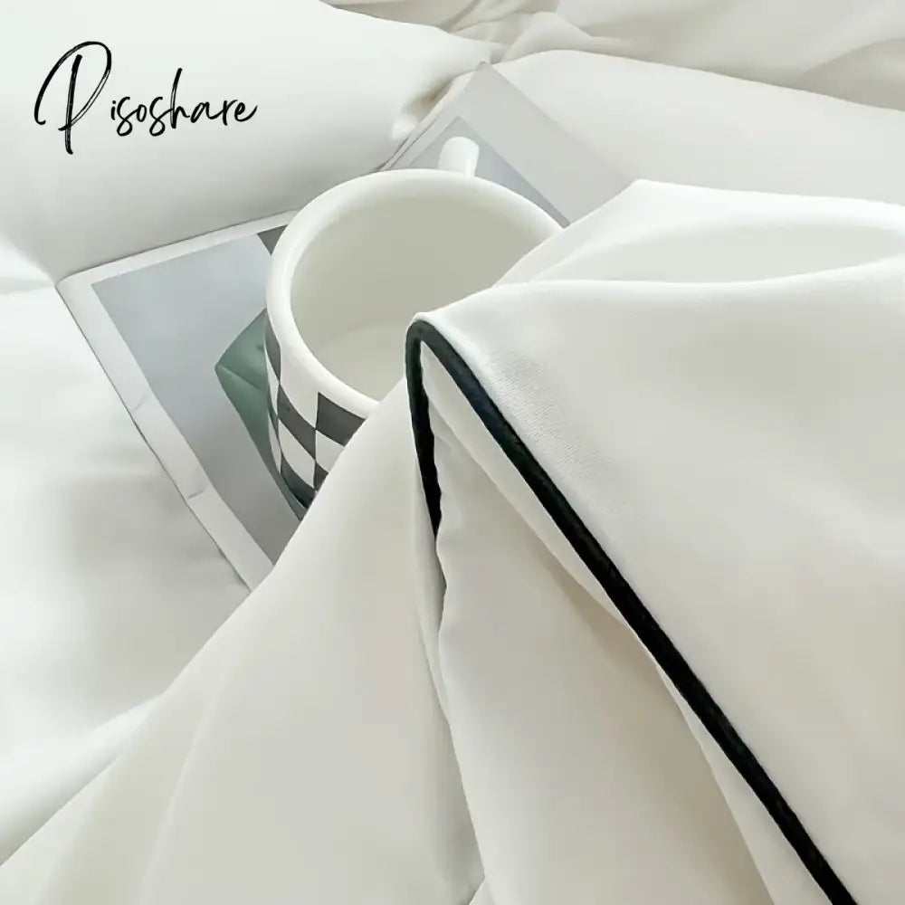 3Pcs Soft Duvet Cover Set (1*Duvet + 2*Pillowcase Without Core) Pure Color Bedding Soft Comfortable