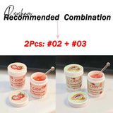 3Pcs Strawberry Ice Cream Lip Masks Moisturizing Unisex Balm Set Fade Lines Oil Honey Peach Korean