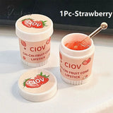 3Pcs Strawberry Ice Cream Lip Masks Moisturizing Unisex Balm Set Fade Lines Oil Honey Peach Korean