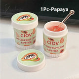 3Pcs Strawberry Ice Cream Lip Masks Moisturizing Unisex Balm Set Fade Lines Oil Honey Peach Korean