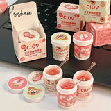 3Pcs Strawberry Ice Cream Lip Masks Moisturizing Unisex Balm Set Fade Lines Oil Honey Peach Korean