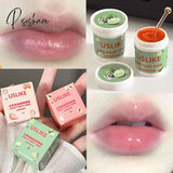 3Pcs Strawberry Ice Cream Lip Masks Moisturizing Unisex Balm Set Fade Lines Oil Honey Peach Korean