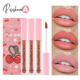 3Pcs Velvet Matte Lipstick Set Waterproof Sexy Liquid Nude Lip Gloss Long Lasting Women Tint Mud