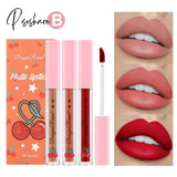 3Pcs Velvet Matte Lipstick Set Waterproof Sexy Liquid Nude Lip Gloss Long Lasting Women Tint Mud