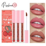 3Pcs Velvet Matte Lipstick Set Waterproof Sexy Liquid Nude Lip Gloss Long Lasting Women Tint Mud