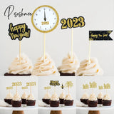 4/12Pcs 2023 Cake Topper New Year Toothpick Happy New Year Party Decoration Supplies Cake Toppers