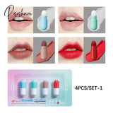 4/6 Colors Capsule Lipstick Set Non-Stick Cup Long Lasting Moisturing Lip Gloss Velvet Sexy Stick