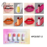 4/6 Colors Capsule Lipstick Set Non-Stick Cup Long Lasting Moisturing Lip Gloss Velvet Sexy Stick