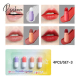 4/6 Colors Capsule Lipstick Set Non-Stick Cup Long Lasting Moisturing Lip Gloss Velvet Sexy Stick