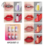 4/6 Colors Capsule Lipstick Set Non-Stick Cup Long Lasting Moisturing Lip Gloss Velvet Sexy Stick