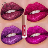 4 Color/Set Metallic Fine Glitter Matte Liquid Lipstick Waterproof Shimmer Lip Gloss Satin Color