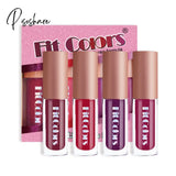4 Color/Set Metallic Fine Glitter Matte Liquid Lipstick Waterproof Shimmer Lip Gloss Satin Color