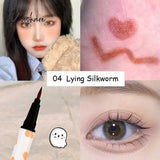 4 Colors Brown Lying Silkworm Liquid Eyeliner Pen Waterproof Big Eyes Makeup Smooth Quick-Drying