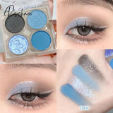 4 Colors Eyeshadow Palette Quad Small Dish Glitter Powder Pearl Matte Makeup Eye Shadow Plate