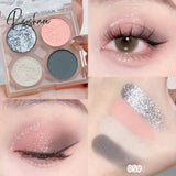 4 Colors Eyeshadow Palette Quad Small Dish Glitter Powder Pearl Matte Makeup Eye Shadow Plate