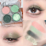 4 Colors Eyeshadow Palette Quad Small Dish Glitter Powder Pearl Matte Makeup Eye Shadow Plate