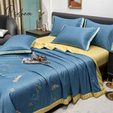 4 Pieces Comforter Set Thin Quilt Summer Lightweight 150*200Cm Machine Washable Soft Comfy