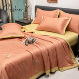 4 Pieces Comforter Set Thin Quilt Summer Lightweight 150*200Cm Machine Washable Soft Comfy