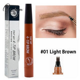 4 Points Eyebrow Pen 5 Colors Liquid Brow Pencil Dark Brown Microblading Waterproof Tattoo Cosmetic