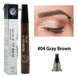 4 Points Eyebrow Pen 5 Colors Liquid Brow Pencil Dark Brown Microblading Waterproof Tattoo Cosmetic