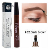 4 Points Eyebrow Pen 5 Colors Liquid Brow Pencil Dark Brown Microblading Waterproof Tattoo Cosmetic