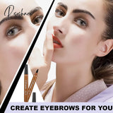 4 Points Eyebrow Pen 5 Colors Liquid Brow Pencil Dark Brown Microblading Waterproof Tattoo Cosmetic