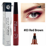 4 Points Eyebrow Pen 5 Colors Liquid Brow Pencil Dark Brown Microblading Waterproof Tattoo Cosmetic