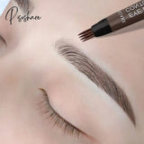 4 Points Eyebrow Pen 5 Colors Liquid Brow Pencil Dark Brown Microblading Waterproof Tattoo Cosmetic