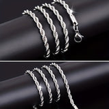 1pc Twisted Titanium Steel Necklace Personality Trend Necklace Fashion Jewelry Accessories For Men And Women