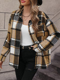 Elegant Women's Plaid Print Oversized Shirt - Spring/Autumn Collection - Polyester Material - Adult Size - Casual Style - Lace-up Front - No Detail - Woven Fabric - Exclusive Series