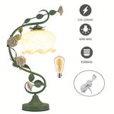 Rose Desk Lamp - Flower Table Light Bedside Reading Lamp for Bedroom Art Decoration