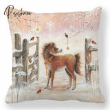 45Cm Merry Christmas Cushion Cover Pillowcase Decorations For Home Ornament Happy New Year Decor