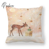 45Cm Merry Christmas Cushion Cover Pillowcase Decorations For Home Ornament Happy New Year Decor