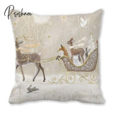 45Cm Merry Christmas Cushion Cover Pillowcase Decorations For Home Ornament Happy New Year Decor