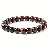 1pc Obsidian Bracelet Men And Women Couple Students Hand Jewelry Beads Tiger Eye Volcano Bracelet