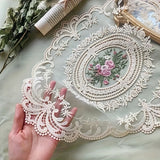 Vintage-Inspired Handmade Crochet Round Tablecloth with Elegant Hollow-Out Design for Home and Living Room Decor