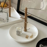 Contemporary Artificial Wood 1pc Entryway Tabletop Storage Tray - Key Jewelry Perfume Holder for Home Room Living Room Office Decor